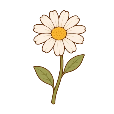 Margerite mit Stiel